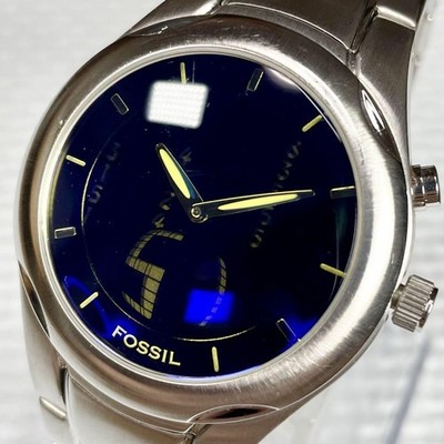 めぐこ本物 フォッシル FOSSIL BIG TIC MATRIX メンズ Rare Working Fossil Big Tic Matrix Men's Watch Silver 17.5cm6.9in