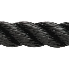 New England Ropes Premium 3/8" D x 20' L Black Nylon 3-Strand Dock Line