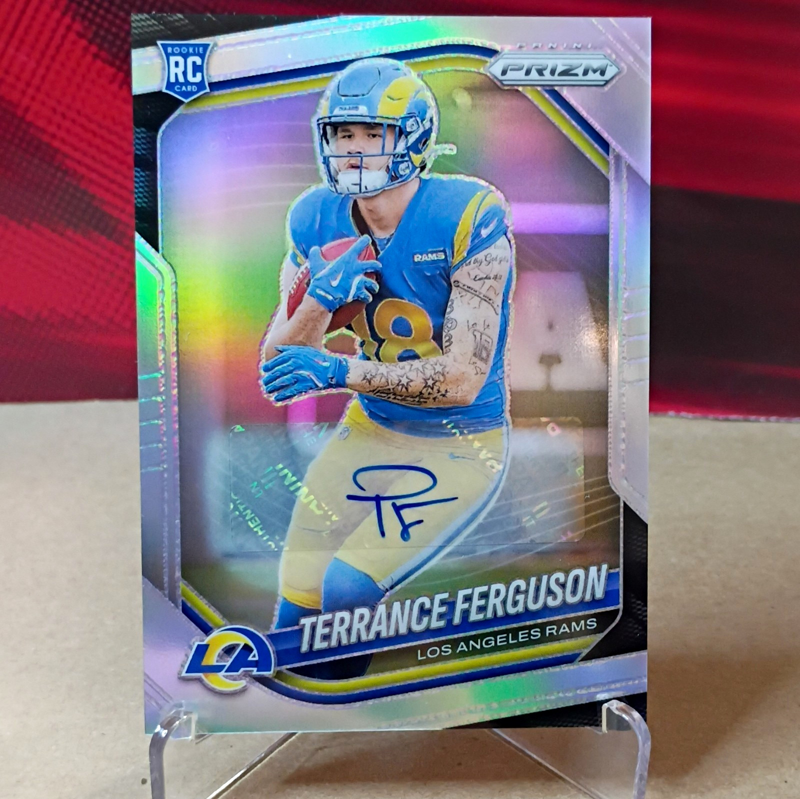 Panini 2025 Prizm Rookies Terrance Ferguson #379 Silver Prizm Auto RC Rams