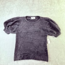 Old Navy Girls Eyelash Knit Puff Sleeve Sweater Black Size M 782106-01-1