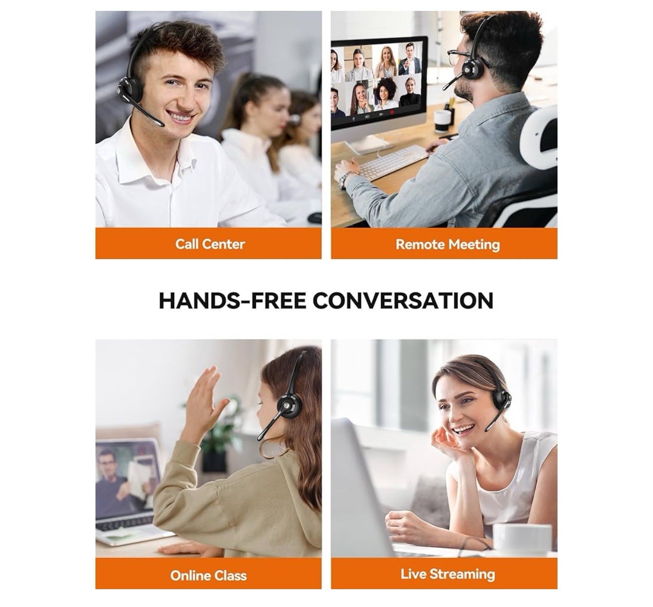 TECKNET Bluetooth Headset, Wireless Headset with Noise Canceling Microphone