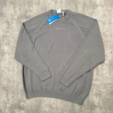 Mens Adidas Knit sweatshirt oversized retro originals Grey New Mens Large