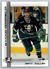 2000-01 Be A Player Memorabilia #357 Matt Cullen Mighty Ducks Anaheim NHL