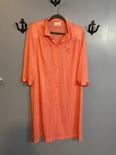 Vanity Fair Vintage Nylon Button Down Nightgown Pink Size M