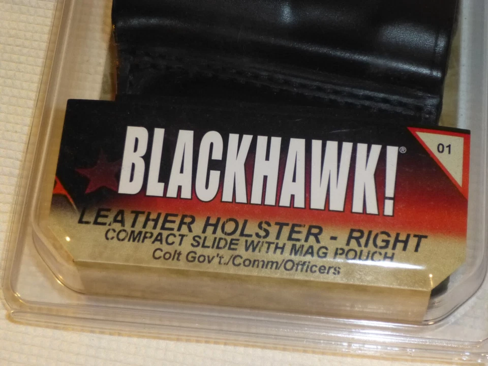 Blackhawk RH Leather Holster 420201BK-R Compact Slide w / Magazine Pouch - Image 2 of 4