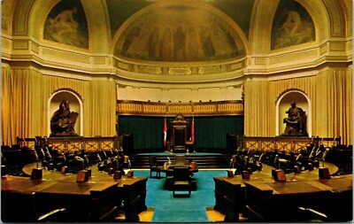 Manitoba Legislative Chamber Interior Winnipeg Manitoba Canada Chrome Postcard