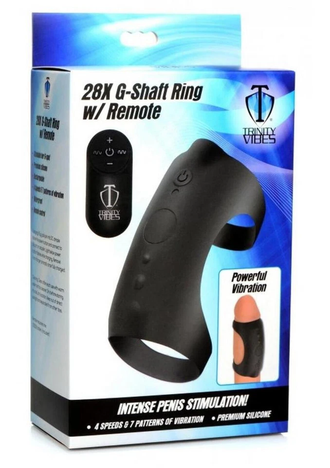 Anillo de pene recargable de silicona con eje en G Trinity para hombre 7x con control remoto Foto 2 de 4