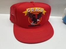 Vintage Graco Trucker Hat Red  SnapBack Hat Made In USA Yupoong Hat