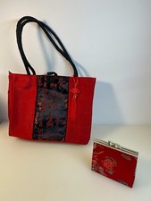 Vintage Japanese Purse with coin wallet Red and Black