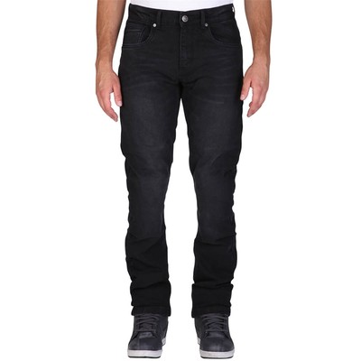Mens Motorcycle Jeans Trousers W36-L34 - Modeka Glenn II 2 - Soft Wash Black