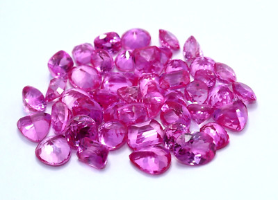 65 Ct Certified 7-9 Pcs Pink Sapphire Faceted Natural Gemstone Mix Cut Lot