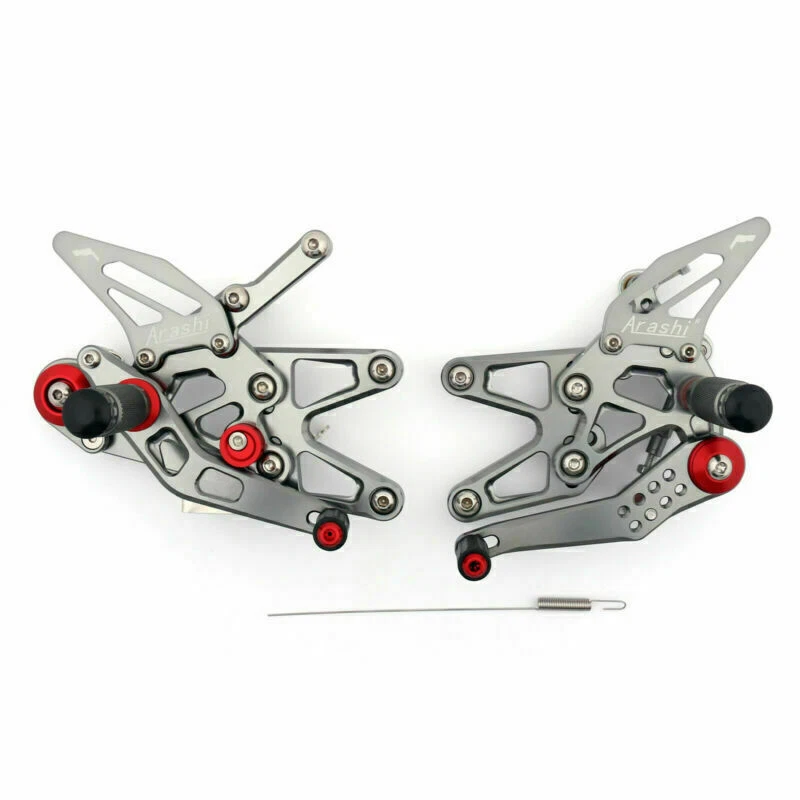 Aluminum Rearsets Footpegs Pedals Fit for Daytona 675/R 13-17 Titan-color E2 - Image 2 of 4