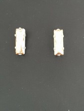 Gorgeous Slim Princess cut  Earrings Made  with SwarovskiCrystal Golden Shadow. 