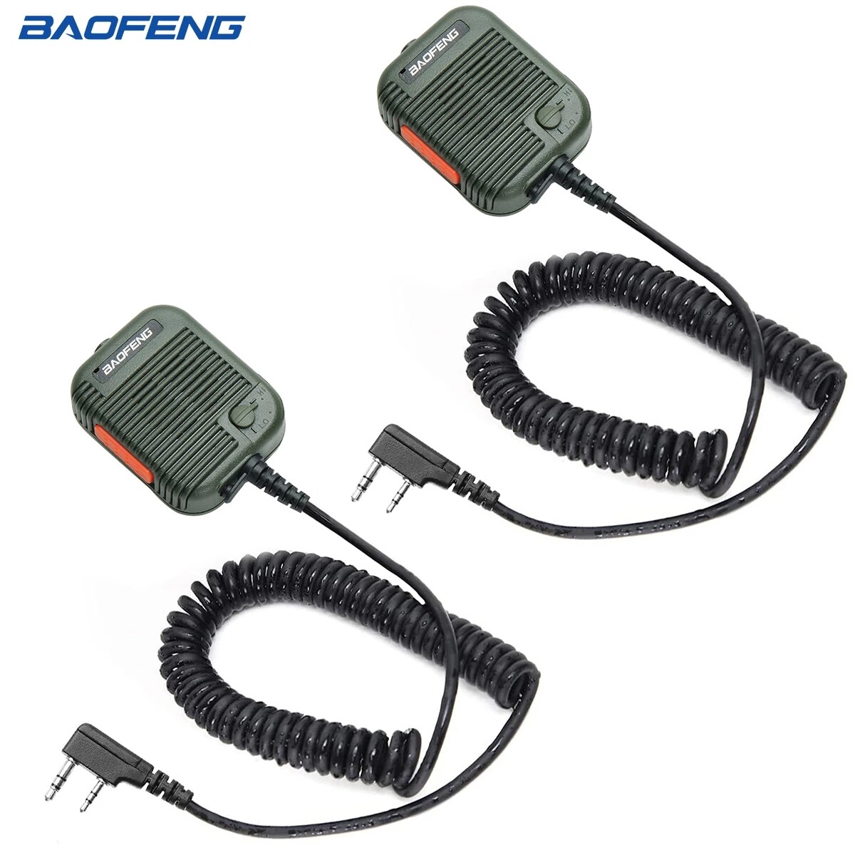 2x Baofeng AR-152 Tactical Speaker Mic Volume Adjustable for UV-5R Two Way Radio