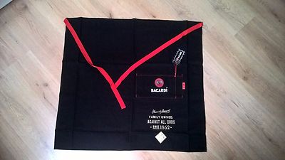 BACARDI SCHÜRZE SCHWARZ BESTICKT SCHÜRZE 