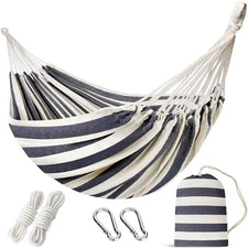 Double Hammock With Tree Straps 2 Persons Hammock Portable Hanging Camping Bed F