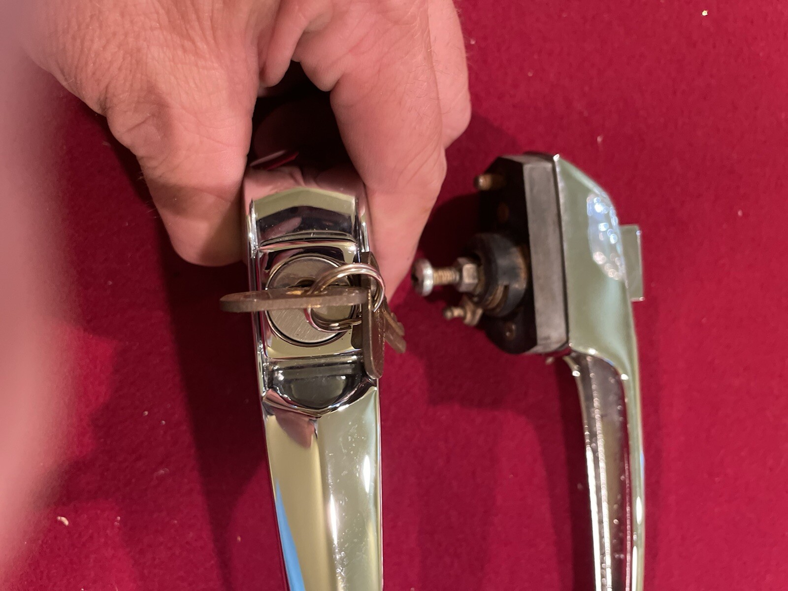 Vintage Maserati Ghibli Door Handles with Keys - Excellent Chrome
