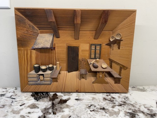 Polish Wooden 3 Dimensional Picture of Country Kitchen - Picture 2 of 11