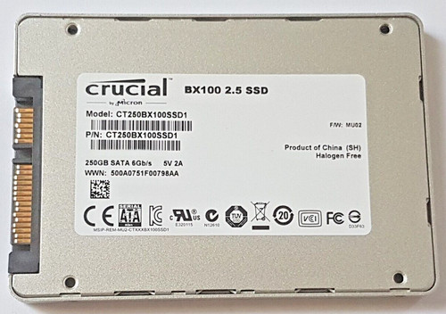 250 GB SATA-III Crucial BX100 CT250BX100SSD1 2D-NAND MLC SSD 2,5" Festplatte