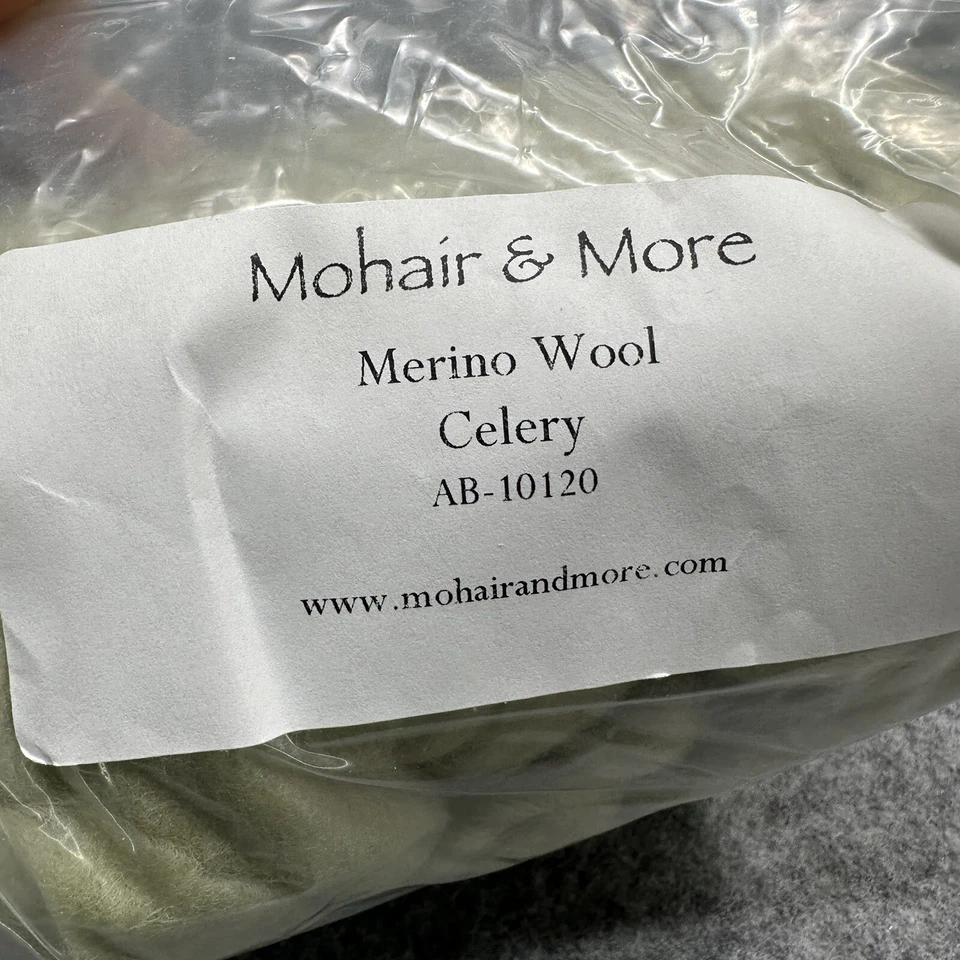 Lana Merino Fieltro Giratorio Lana Roving Fibra Verde Apio 162g Mohair y Más Foto 4 de 4