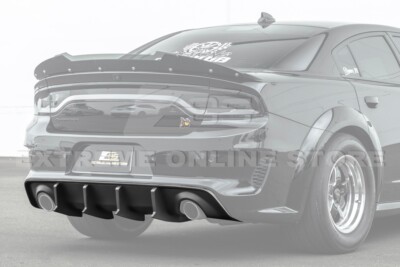 SRT Track MATTE BLACK Rear Bumper Exhaust Diffuser | For 20-Up Charger Widebody
