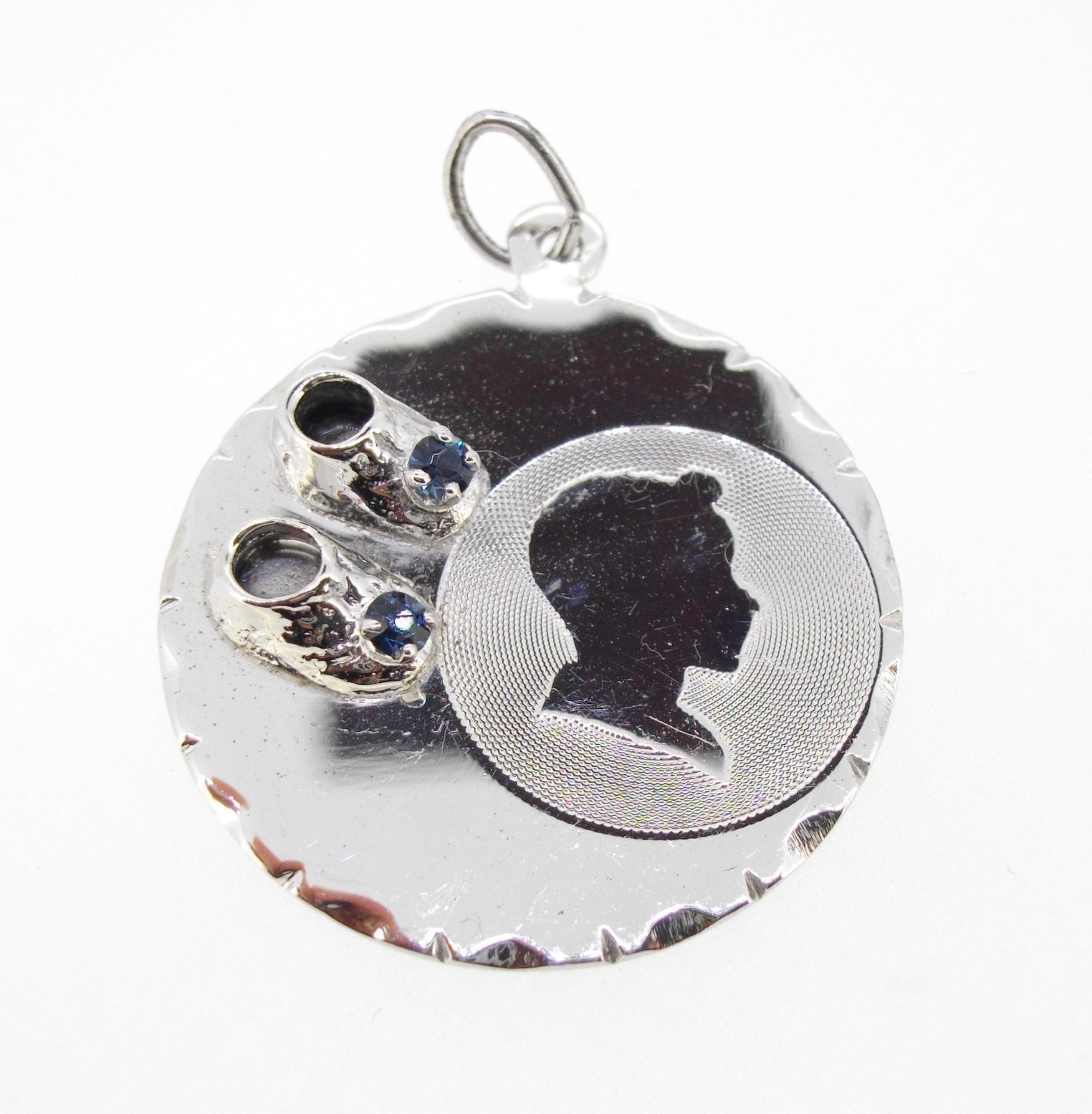 Booties On Disc With Boy Head And Birthstones