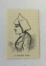 small 1886 magazine engraving ~ A THIBET NUN Tibet