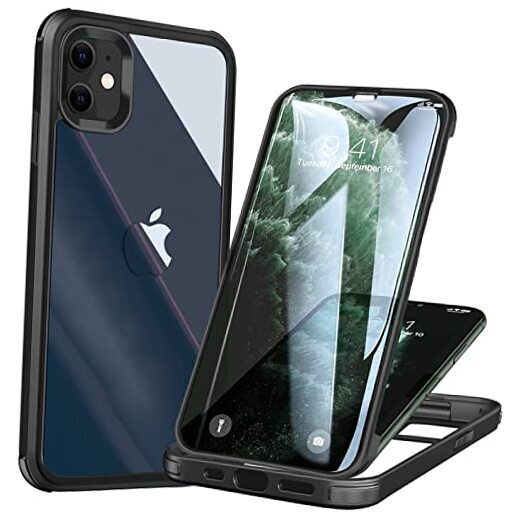 Case with Screen Protector Built in Tempered Glass for iPhone 11 Black