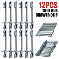 12Pcs Early 2'' Double Loop Style Tool Box Drawer Slide Spring Keeper Clip