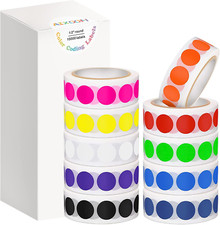 10000 PCS 1/2" round Color Coding Labels Circle Dot Stickers, 10 Assorted Colors