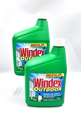 Vintage Windex Outdoor Window, Glass Cleaner Concentrate 32 Oz Lot of 2 NOS 1997
