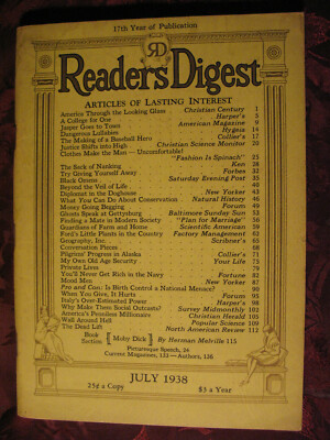 Readers Digest July 1938 E. B. Stewart Edward White Quentin Reynolds Helen Hayes