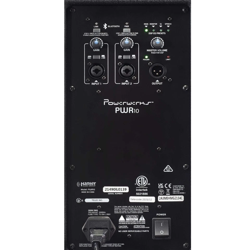 POWERWERKS PWR10 Bluetooth 1200w Total Active 2x10" PA Speaker System Pair - Image 4 of 4