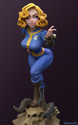Fallout Vault Girl Fanart Unpainted Miniature Dnd Board Game Figure Scale Model