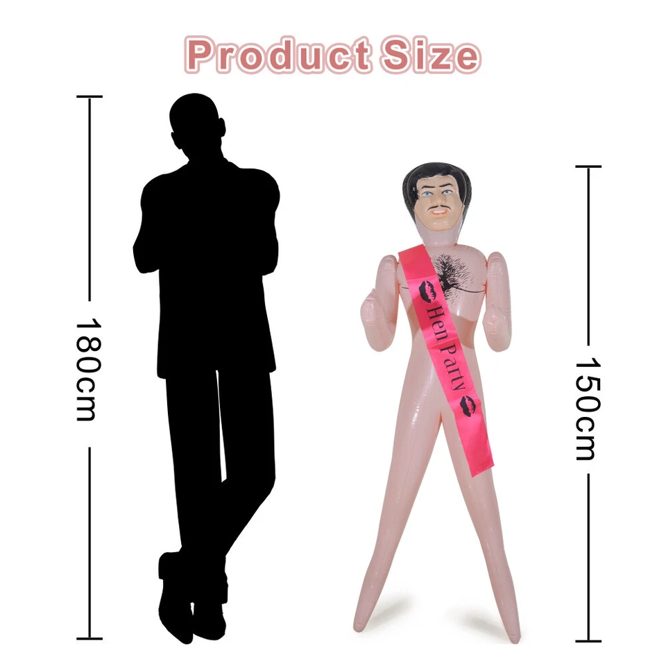 Muñeca inflable de hombre inflable de 150 cm para despedida de soltera despedida de soltera muñecas inflables Foto 4 de 4