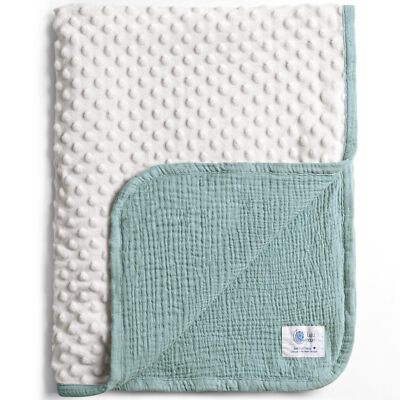 lulumoon Baby Blanket for Newborn Receiving Minky Dot & Muslin Lightweight - ...