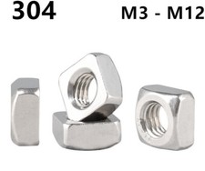 304 Edelstahl Vierkantmuttern M3 M4 M5 M6 M8 M10 M12