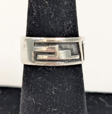 Silver Geometric Design Ring Size 7.50 4.49g 