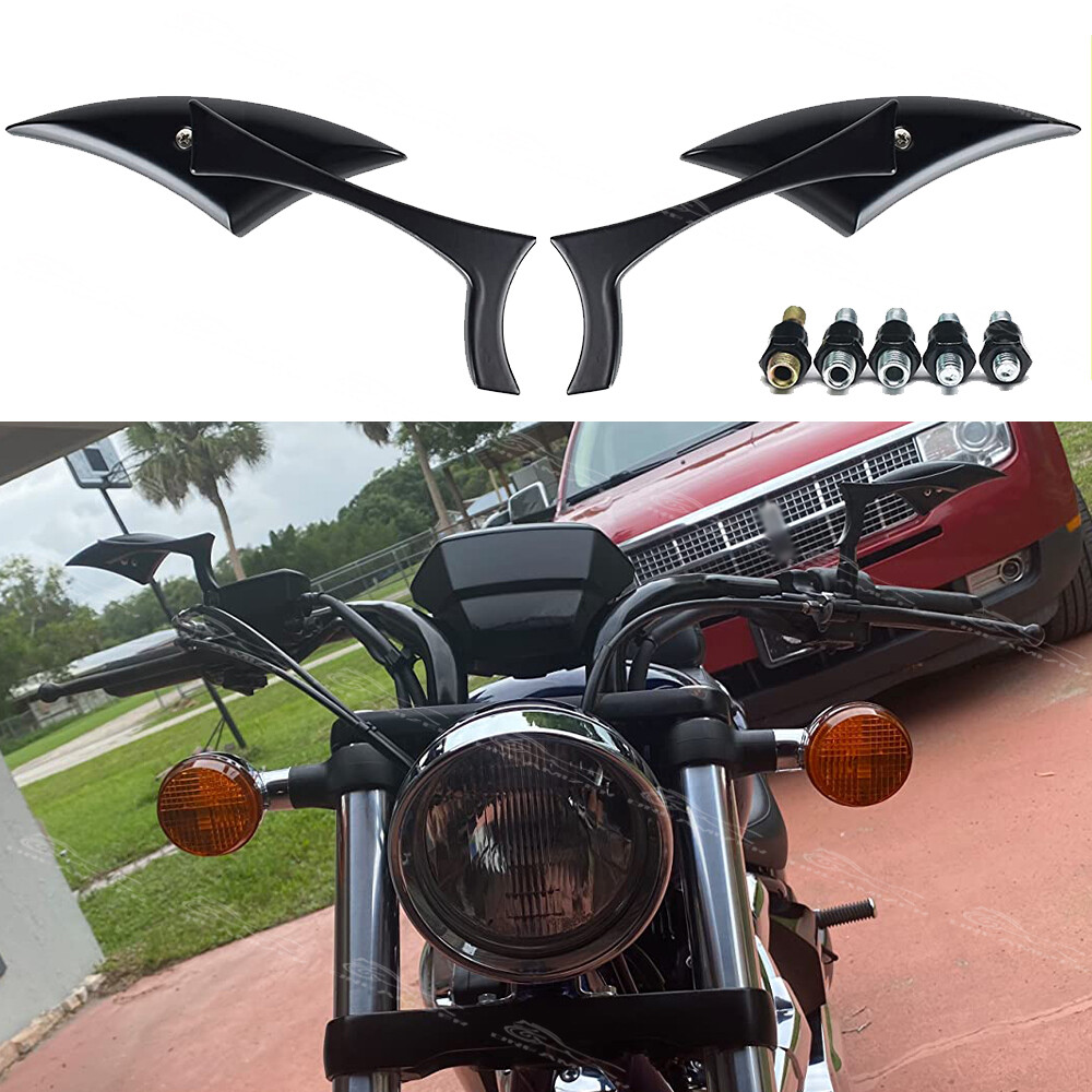 Universal Black Motorcycle Side Mirrors For Honda Fury VT1300CX