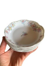5 Antique Haviland Co. Limoges France Fruit Bowls Roses Scalloped Edge VGC 5
