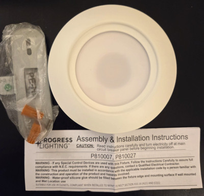 Progress Lighting P810027-028-30, 5-1/2  LED Flush Mount 120v Satin White 5.5''
