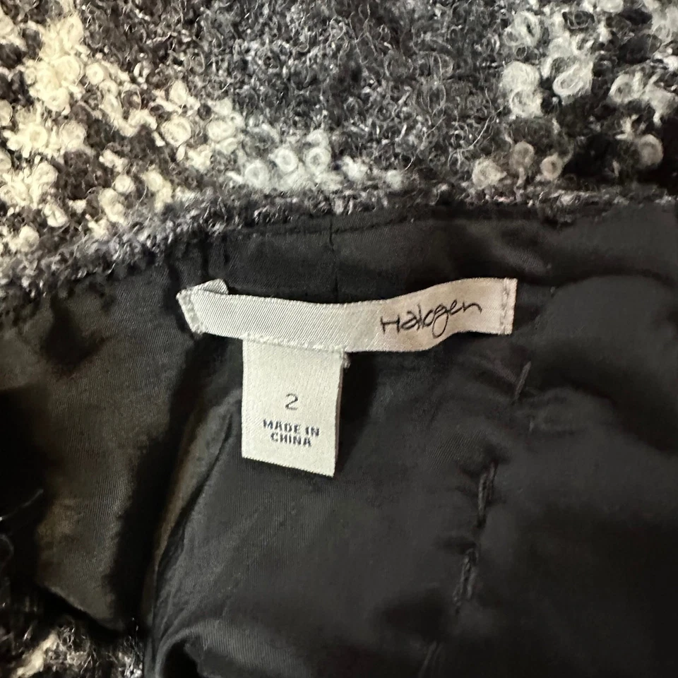 Minifalda halógena Y2K Academia negra a cuadros mezcla de lana botón tweed talla 2 Foto 4 de 4