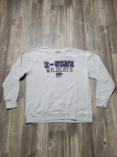 K State Wildcats Sweatshirt Mens XL Gray Champion Crewneck Pullover College NCAA