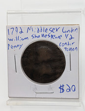1792- Middlesex London  William Shakespeare  Half Penny Condor Token
