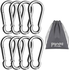 Pixel Panda 3.1 4 Inch Heavy Duty Carabiner Clips Load 8pcs-3.15inch Silver