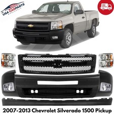 Front Bumper Headlights Assembly Kit For 2007-2013 Chevrolet Silverado 1500 Front Bumper Headlights Assembly Kit For 2007-2013 Chevrolet Silverado 1500