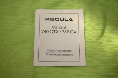 Bedienungsanleitung Regula - Variant 740 CTX / 736 CX