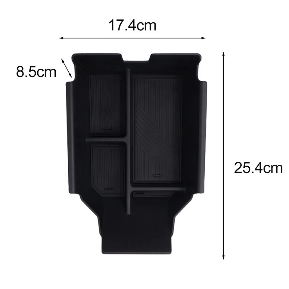 Black ABS Central Armrest Storage Box Organizer Tray for BMW X3 2025 LHD - Image 3 of 4
