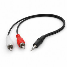 3.5mm Stereo Male to 2 RCA Male Audio Cable - 6in / 6ft / 12ft / 25ft / 50ft