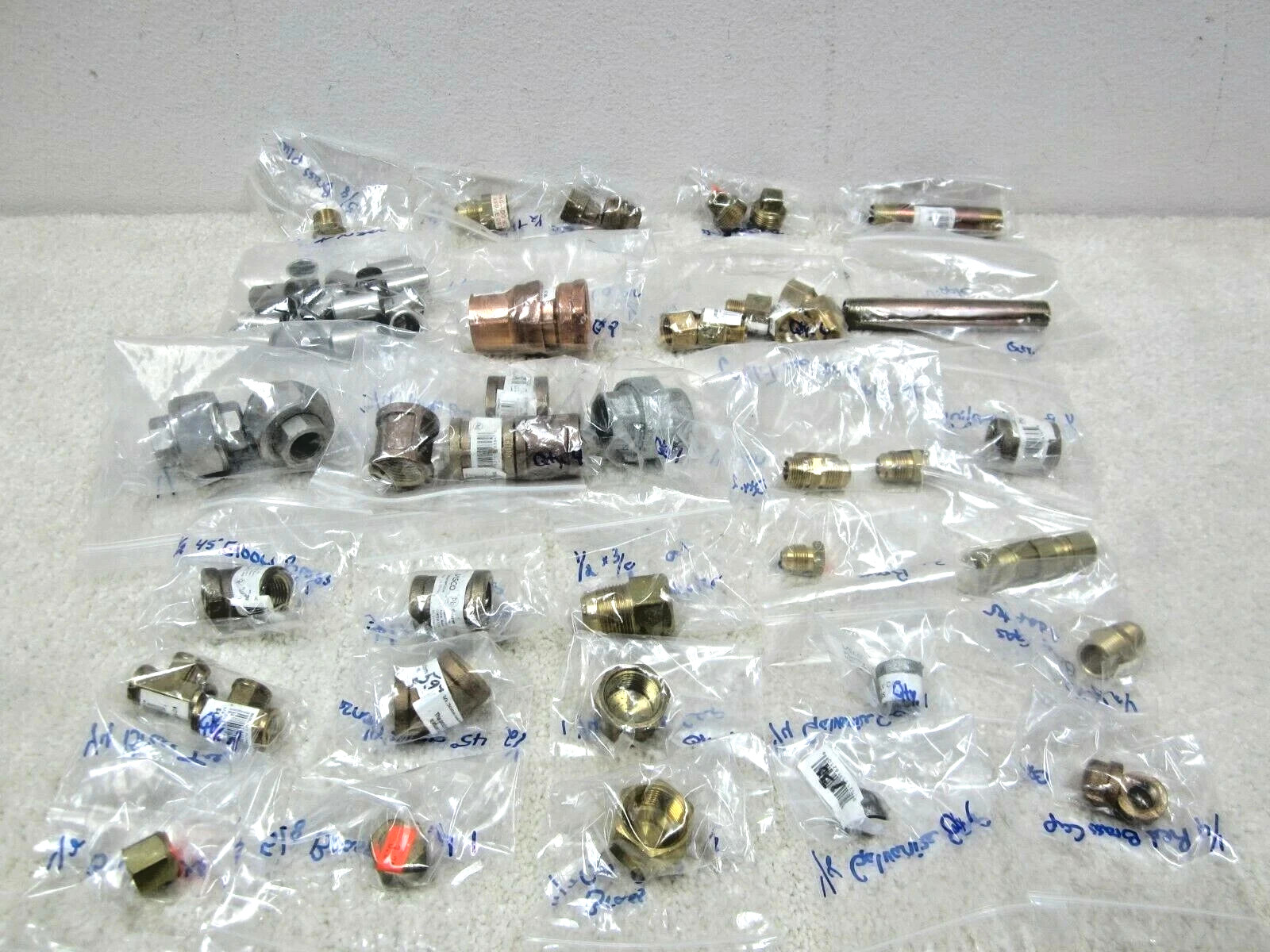 Plumbing Fittings New Brass Copper Galvanized 1/4" 1-1/4 / 44 Pieces Lot #3C-3